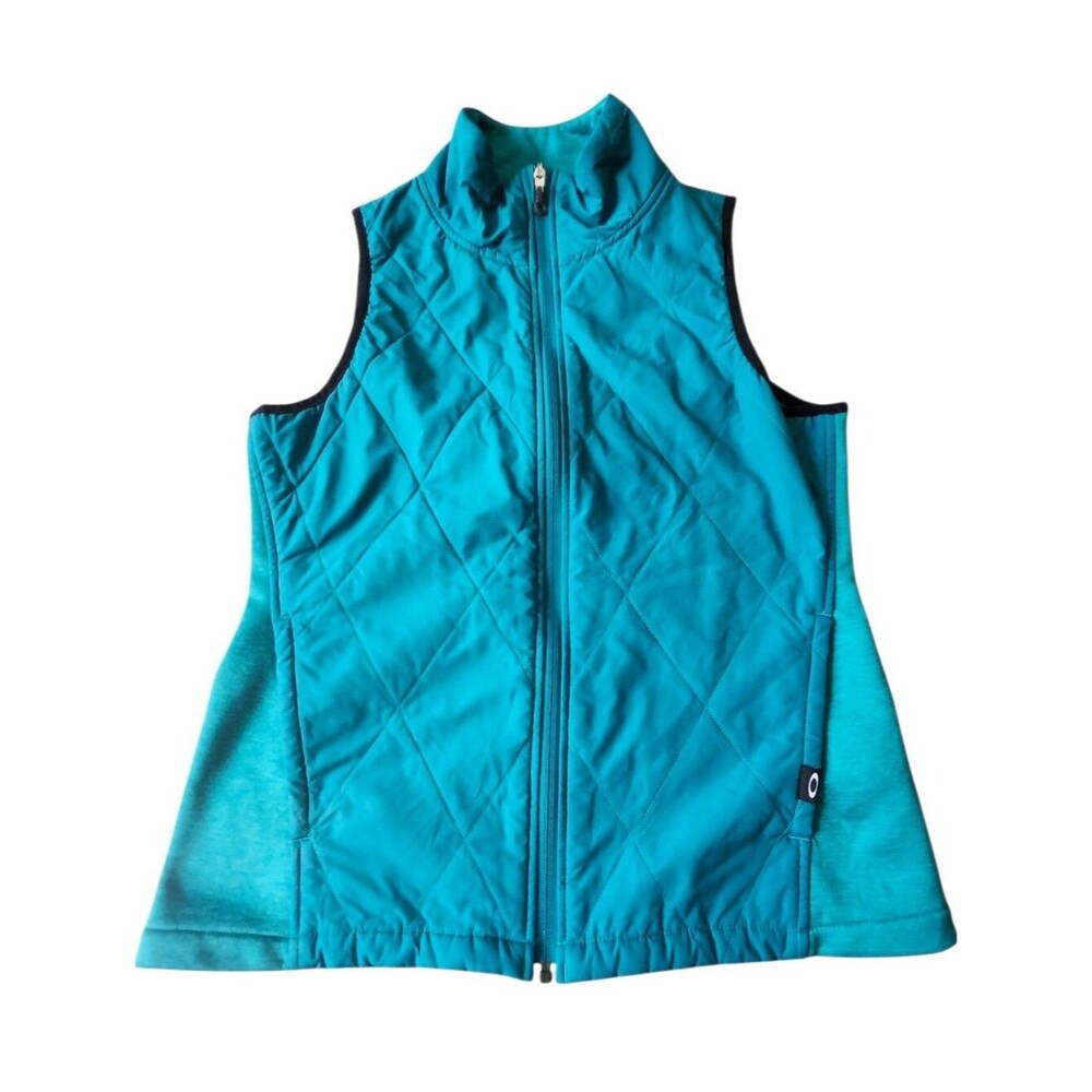 Oakley Teal Quilted Semi-Puffer Hybred Vest. Sz. M